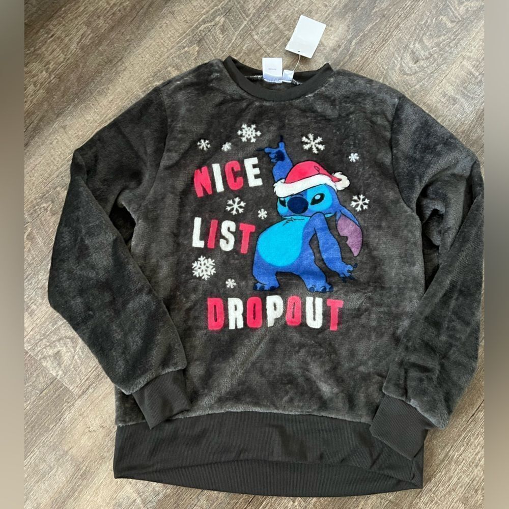 Disney's Stich Fuzzy Sweatshirt- Size Small‎